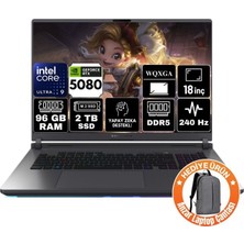 Asus Rog Strıx G18 Intel Core Ultra 9 275HX 96GB 2tb SSD Rtx 5080 16GB 18" Wqxga 240Hz 2.5k Freedos Taşınabilir Bilgisayar G815LW-S9129-A22