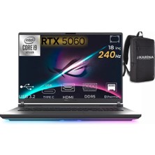 Asus Rog Strix G18 Intel Core I9 14900HX 48GB 1tb RTX5060 Windows 11 Pro 18" Taşınabilir Bilgisayar G815JMR-S9035