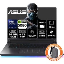 Asus Rog Strix G16 Intel Core Ultra 9 275HX 96GB 4tb SSD RTX5080 16GB 175W Freedos 16" 240Hz Wqxga Taşınabilir Bilgisayar G615LW-S5185-A34