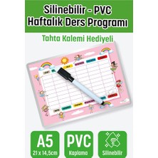 Atölye Çizgi Haftalık Yaz Sil Ders Programı Pvc Kaplamalı Silinebilir Peri - A5- 21X14.5 cm Türkçe / Ingilizce