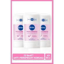 Nivea Kadın Stick Deodorant Pearl&Beauty 50ml, 72 Saat Anti-perspirant, Terleme Karşıtı, X3 Adet Avantajlı Set