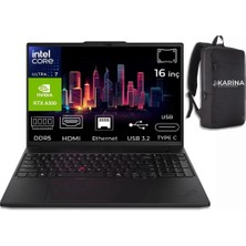 Lenovo Thinkpad Mws P16S V3 Ultra7 155H 21KS0000TX-00 24GB 512GB RTXA500 Windows 11 Pro 16" Wuxga Taşınabilir Iş Istasyonu