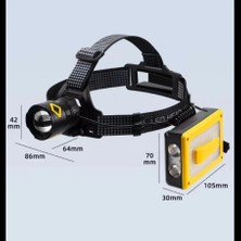 Uravas Store F.b.ı Pro F-3003 Alüminyum PM10-TG LED Type-C Powerbank ve Solar Şarjlı Kamp Kafa Feneri
