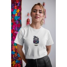 Velmora Fashion Kadın Özel Baskılı Modern Fit %100 Pamuk Bisiklet Yaka T-Shirt
