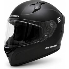 Scudo S Full Face Kapalı Motosiklet Kaskı Ece 22.06 Sertifikalı Mat Siyah