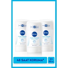 Nivea Kadın Stick Deodorant Fresh Natural 50ml, Ter Kokusuna 48 Saat Koruma, Uzun Süren Ferahlık, X3 Adet Set