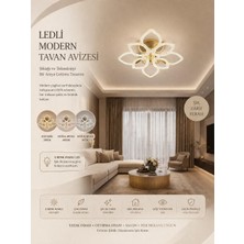 Alvina Aydınlatma Çiçek 4+4'lü Ledli Gold Avize
