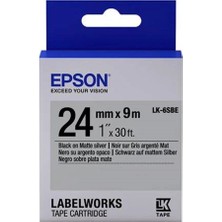 Epson Lk-6sbe Gümüş Üzeri Siyah 24MM 9metre Etiket (Kdo)