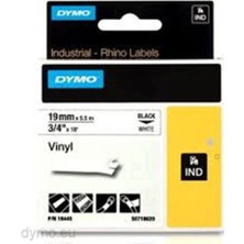 Dymo 18483 Rhinopro Sabitpolyester Şerit 12MMX5,5M Beyaz-Siyah (Kdo)
