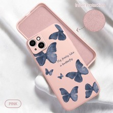 HONTINGA iPhone 14 Plus ile Uyumlu Kılıfı Içi Kadifeli Düşüme Önleyici Basitlik Anti Düşme Kamera Korumali Kelebek Desen Telefon Kılıfı Kadın ve Erkek Için Uygundur K6-0051