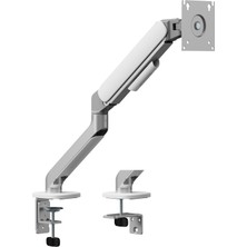 Pivot Lynx Series 17-32" Gazlı Pistonlu Tekli Monitör Kolu 10 kg Vesa Uyumlu Silver