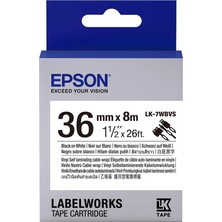 Epson LK-7WBVS Kendinden Laminasyonlu Kablo Giydirme Beyaz Üzeri Siyah 36MM 8metre Etiket (Kdo)