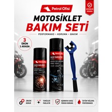 Petrol Ofisi Motosiklet Zincir Bakım Seti 3'lü - Zincir Temizleyici, Zincir Yağlayıcı ve Zincir Fırçası