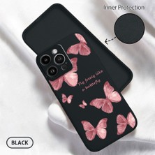 HONTINGA iPhone 14 Pro Max ile Uyumlu Kılıfı Içi Kadifeli Düşüme Önleyici Basitlik Anti Düşme Kamera Korumali Kelebek Desen Telefon Kılıfı Kadın ve Erkek Için Uygundur K6-0051