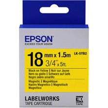 Epson Lk-5yb2 Mıknatıslı Sarı Üzeri Siyah 18MM 9metre Etiket (Kdo)