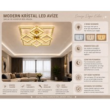 Alvina Aydınlatma Kare 4+4'lü Ledli Gold Avize