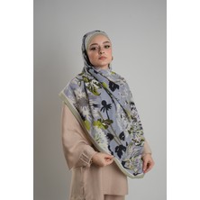 Giverny Yağ Yeşili Zera Şal Koleksiyon Italyan Dikişli Mucize Kumaş Çiçek Desenli 202132_36