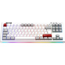 1ST Player NEO87 TKL Beyaz RGB Lavender Switch Hotswap Kablosuz Wireless + Bluetooth Türkçe Mekanik Oyuncu Klavyesi