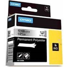 Dymo 18508DMO Rhinopro Sabitpolyester Şerit 9mmx5,5m Şeffaf-Siyah (Kdo)