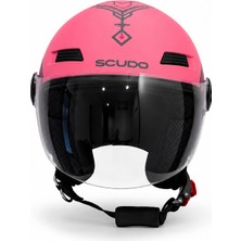 Scudo C1 Open Face Çene Açık Motosiklet Kaskı Ece 22.06 Sertifikalı Pembe