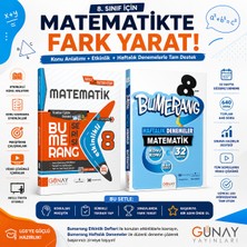 Günay Yayınları 8. Sınıf Matematik Gelişim Seti | Bumerang Etkinlik Defteri + Bumerang Haftalık Denemeler