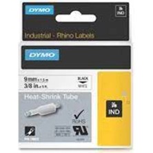 Dymo 18053 Rhinopro Isıyla Küçülen Şerit 9mmx1,5m Beyaz-Siyah (Kdo)
