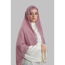 Hürrem Bone Gül Kurusu Nikah Namaz Başörtüsü Şal Şifon Boncuklu Güpürlü 202131_18