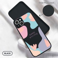 HONTINGA iPhone 13 ile Uyumlu Kılıfı Içi Kadifeli Düşüme Önleyici Basitlik Anti Düşme Kamera Korumali Yaratıcı Desen Telefon Kılıfı Kadın ve Erkek Için Uygundur K6-0050