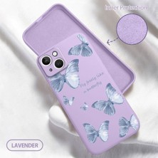 HONTINGA iPhone 13 ile Uyumlu Kılıfı Içi Kadifeli Düşüme Önleyici Basitlik Anti Düşme Kamera Korumali Kelebek Desen Telefon Kılıfı Kadın ve Erkek Için Uygundur K6-0051