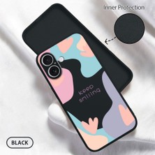 HONTINGA iPhone 16 ile Uyumlu Kılıfı Içi Kadifeli Düşüme Önleyici Basitlik Anti Düşme Kamera Korumali Yaratıcı Desen Telefon Kılıfı Kadın ve Erkek Için Uygundur K6-0050