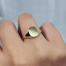 Fasek Gold Gümüş Yüzük - Octagon Şövalye Tarz Tasarım 925 Ayar Gümüş Yüzük