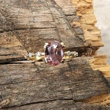 Fasek Gold Gümüş Yüzük - 0.95 Ct Zultanit Kadın 925 Ayar Gümüş Evlilik Teklifi Yüzüğü - Doğal Taşlı Gümüş Yüzük