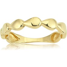 Fasek Gold Gümüş Yüzük - Sıralı Damla Gümüş Yüzük