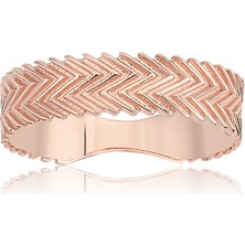 Fasek Gold Gümüş Yüzük - Zigzag Desenli Astar Gümüş Yüzük