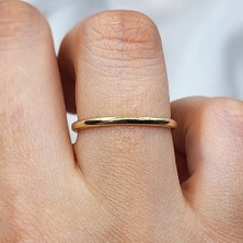 Fasek Gold 925 Ayar Klasik Içi Dolu 1.5 mm Sarı Gümüş Alyans