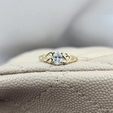 Fasek Gold Gümüş Yüzük - 0.60 Karat Pırlanta Möntörü Swarovski Taşlı Tasarım 925 Ayar Gümüş Evlilik Yüzüğü