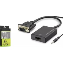 Nodar Hadron HDX7794 VGA To HDMI F Çevirici + Audio 1080P Siyah (Kdo)