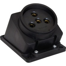TPlast Tp Electric 3104-307-0300 Vidalı Bağlantı 25A Kauçuk Eğik Duvar Prizi Siyah