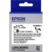 Epson LK-4WBA5 Beyaz Üzeri Siyah Makaron (3-5,7 mm Çap) 2,5metre (Kdo)