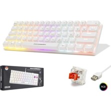Nodar Hadron G508R Kablolu Oyuncu Mini Klavye Mekanik Red Switch Rgb Q Beyaz (Kdo)