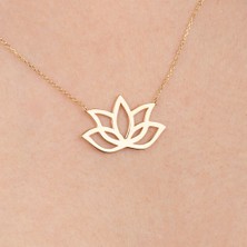 Fasek Gold Gümüş Kolye - Lotus 925 Ayar Gümüş Kolye