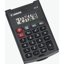 Canon As-8 8 Hane Cep Tipi Kapaklı Hesap Makinesi (Kdo) Pratik Kullanım İçin Tasarlandı