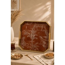 Seral Royal Glow 35X32 cm Premium Kare Cam, Sunum, Kahvaltılık, Çay Tepsisi
