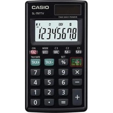 Casio SL-797TV-BK 8 Hane Siyah Cep Tipi Hesap Makinesi (Kdo)