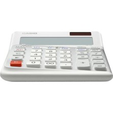 Casio DE-12E-WE Beyaz 12 Hane Masa Üstü Ergonomik Tuşlu Hesap Makinesi (Kdo)