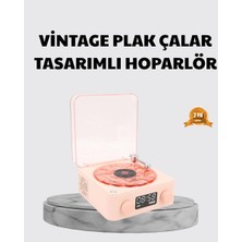 Uravas Store 3-Ü-1 Gece Işığı Bluetooth Hoparlör ve Dijital Saat Vintage Plak Çalar Tasarımlı