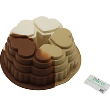 Uravas Store 5 Dilim Kalp Tasarımlı Kek Kalıbı - Silikon - 9 cm Derinlik