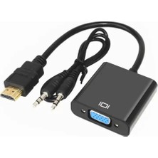 Vcom CG590-B-0.15 Siyah HDMI Erkek To VGA Dişi+Ses Kablosu Dönüştürücü (Kdo)