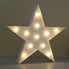 Uravas Store LED Işıklı Beyaz Yıldız Gece Lambası