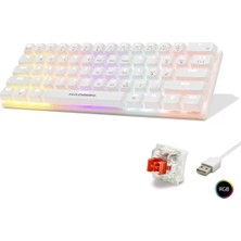 Uravas Store Mekanik Gaming Mini Klavye Red Switch Rgb - Beyaz G508R